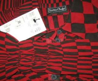 TRISTANO ONOFRI Black & Red Sheer Blouse RARE Sz 36 NEW  