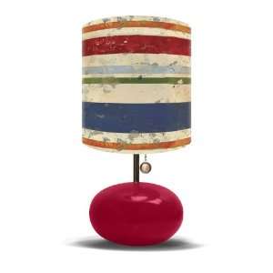  Vintage Stripes on Red Base Lamp