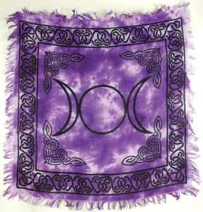 Purple Triple Moon Altar Cloth 18 x 18  