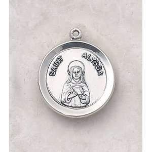  Sterling Silver Patron Saint Saint Alyssa Medal Catholic 
