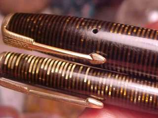 Vintage Parker Vacumatic Fountain Pen & Matching Pencil Pearly Gold 