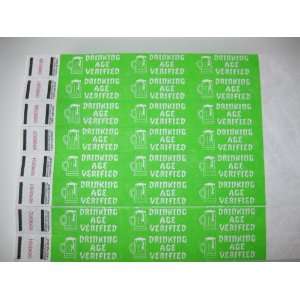 250 Neon Green Drinking Age Verified Consecutively Numbered Tyvek 