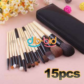   Woman Travel Makeup Cosmetic 15Pcs Brushes Set Tool Pouch Case Bag Kit