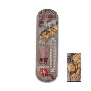 Wild West Rodeo Nostalgic Tin Thermometer:  Sports 