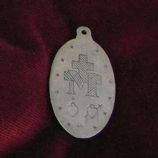 Vintage AUTON Mary sacred Catholic religious medal  