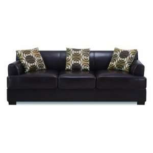  Trinidad Dark Chocolate Leather Sofa: Home & Kitchen