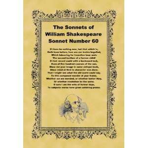   A4 Size Parchment Poster Shakespeare Sonnet Number 60