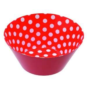   : Present Time Multi Dots Print Melamine Bowl, Red: Kitchen & Dining
