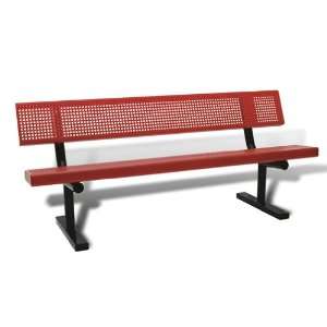 PVC Coated Bench W/Back 8 Surf Mount   Playground Equipment  