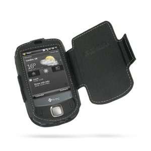  PDair Black Leather Sleeve Style Case with Cover for HTC 
