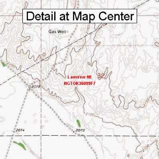   Topographic Quadrangle Map   Laverne NE, Oklahoma (Folded/Waterproof