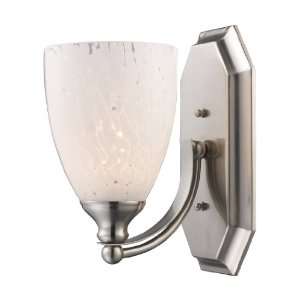  1 Light Vanity In Satin Nickel And Snow White Glass