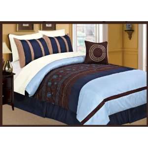  Beatific Bedding 8pc Daisy Embroidery Faux Silk Comforter 