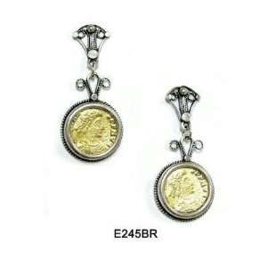  Ethnic Roman Coin Earrings 18K Gold