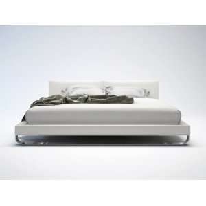  Chelsea White Leather Platform Bed