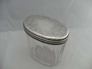 OVAL SILVER TOPPED DRESSING TABLE JAR LONDON 1863  