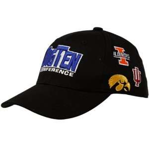 Top of the World Big Ten Gear Youth Black All Over Logo 1 Fit Hat 
