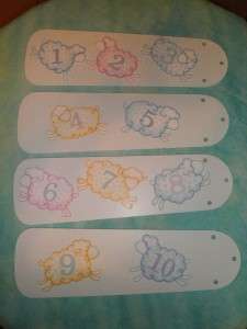  AVAILABLE COUNTING SHEEP BABY NURSERY RHYME CEILING FAN w/LIGHT
