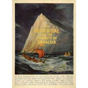   Ad Gibraltar Ship Waves Iceberg Viking Middle Ages   Original Print Ad