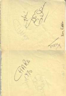 Don Rickles / Charo Autographed 1970 Album Page Cuchi cuchi  