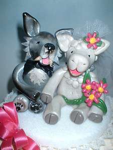 Wedding Cake Topper Lamb & Big Bad Wolf???? Custom Pamkins  