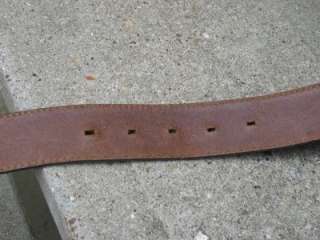 Used Brown Tooled Leather Tony Lama Belt 34  