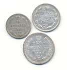 MEXICO 20 CENTAVOS SILVER COINS: 1905,1906,1907 (BOTH T