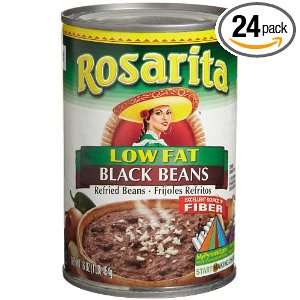 Rosarita Refried Black Beans, Low Fat, 16 Ounce Cans (Pack of 24 