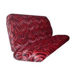 Car Truck SUV Zebra Black Red Rear Bench or Small Truck Seat Covers 