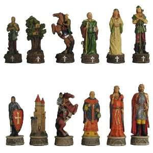  Hand Painted Robin Hood Polystone Chess Pieces Toys 