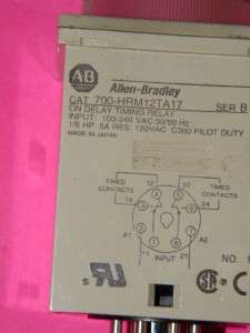 Allen Bradley 700 HRM12TA17 On Delay Time Relay Ser. B  