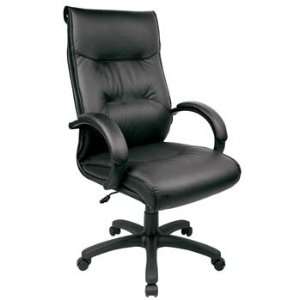  Prima Sleek Black Leather Conference Chair, Loop Arms 