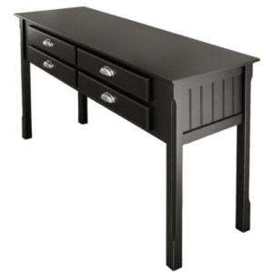 New Timber Wooden Hall Console Table w/ Drawers   Black  