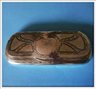 MUSTC Antique Sterling SILVER Flower Niello Eye Glasses Case by R 