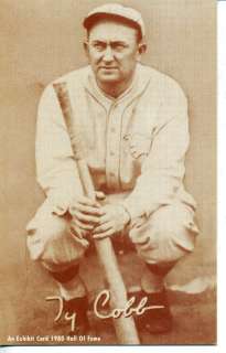   TIGERS BASEBALL PLAYER TY COBB EXHIBIT CARD MLB HALL OF FAME  