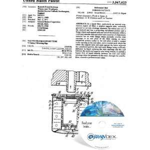    NEW Patent CD for VALVED FILTER SUPPORT TUBE 