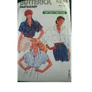 MISSES & HALF SIZE BLOUSE SIZES 8 10 12 BUTTERICK FAST & EASY PATTERN 