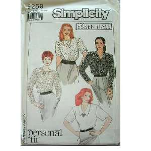   16 18 20 22 24 EASY ESSENTIALS   PERSONAL FIT SIMPLICITY PATTERN 9259