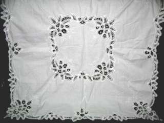   tablecloth with battenberg lace and embroidery the tablecloth