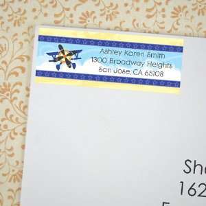  Airplane   Personalized Baby Shower Return Address Labels 