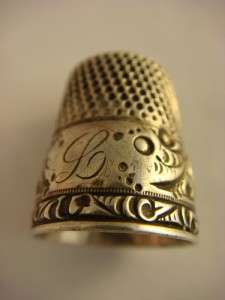   925 Sterling Silver Crown Waves Ornate Design SEWING THIMBLE  
