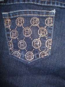 BEBE Rhinestone Back Pockets Jeans Size 29 X 34 Long  