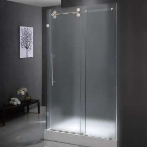   Frameless Frosted Glass Shower Enclosure, Steel: Home Improvement
