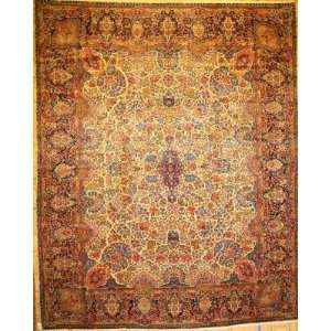   12x14 Hand Knotted Lvr Kerman Persian Rug   120x1410: Home & Kitchen