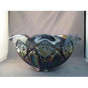 Amethyst Purple Carnival Glass Flaired Centerpiece Bowl:  