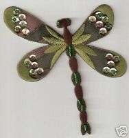 Sequin Bead Dragonfly Embroidery Applique Patch  