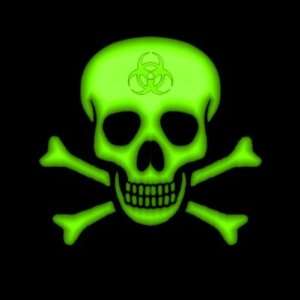  Green Biohazard Skull Sticker: Automotive