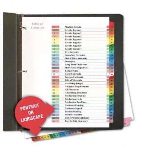 Universal® TOC Dividers, Assorted Color 31 Tab, 1 31, Letter, White 