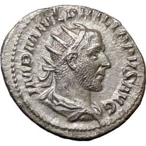    PHILIP I on HORSE 245AD Ancient Silver Roman Coin 