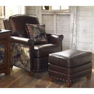  Black Bear Lodge Chair & Ottoman: Black Bear Lodge Chair 